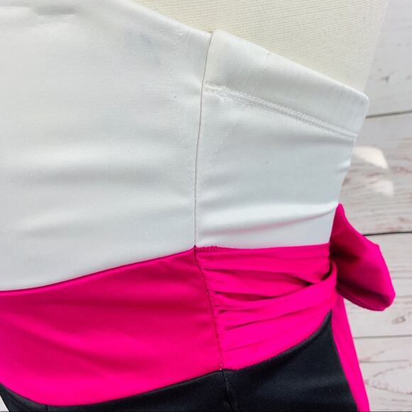 Ruby Rox balloon hem strapless pink black white - Picture 6 of 7